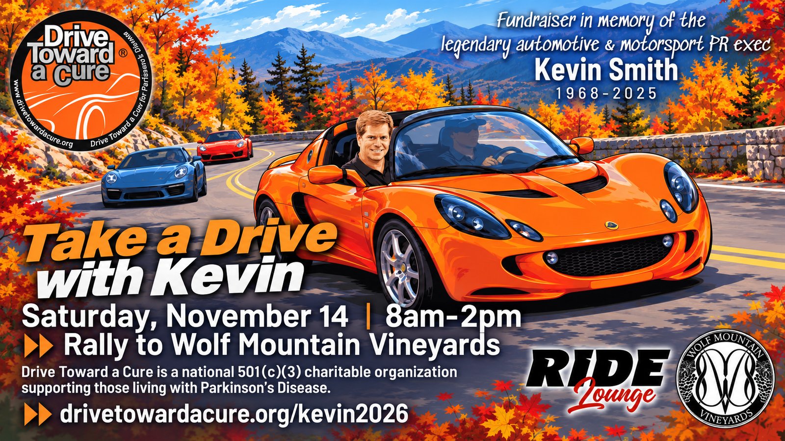 Take a Drive with Kevin | Drive Toward a Cure flyer